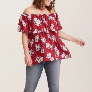 Floral Off Shoulder Top Torrid Size 0